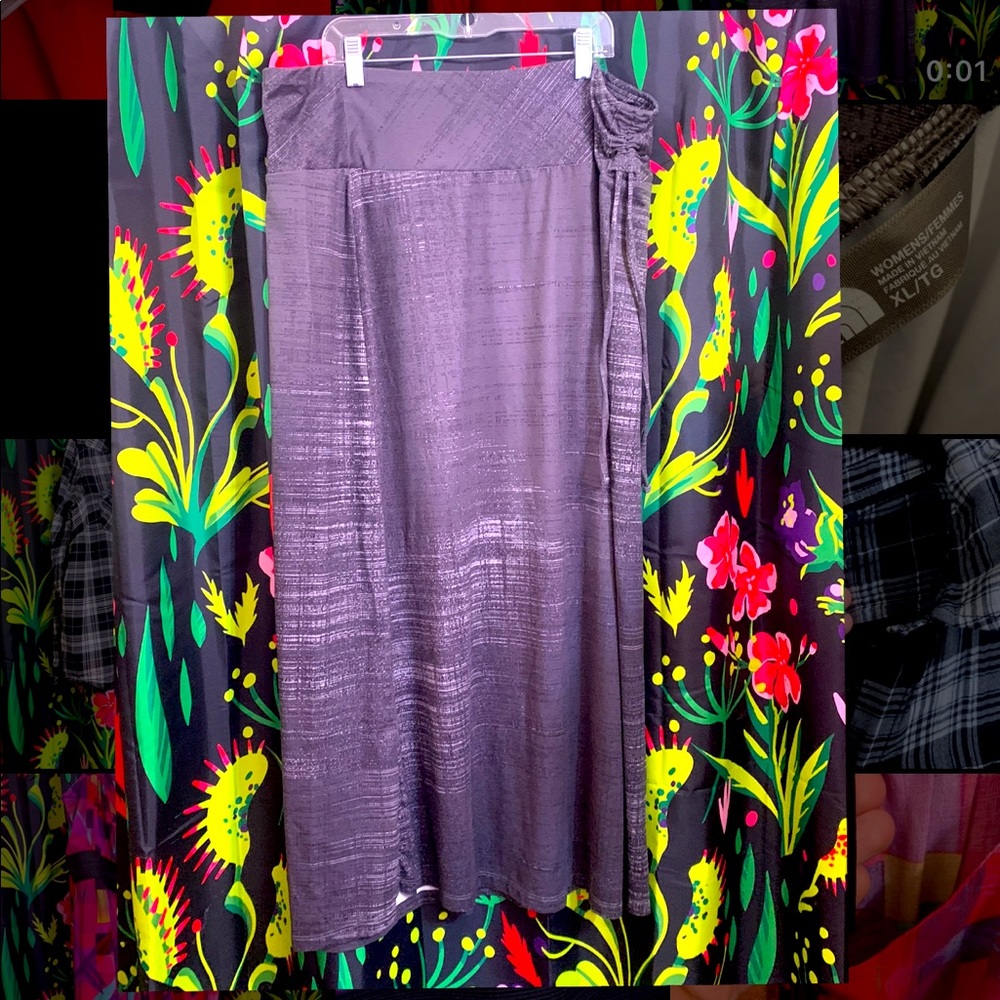 The north face maxi skirt grey gray super soft fleece lined
